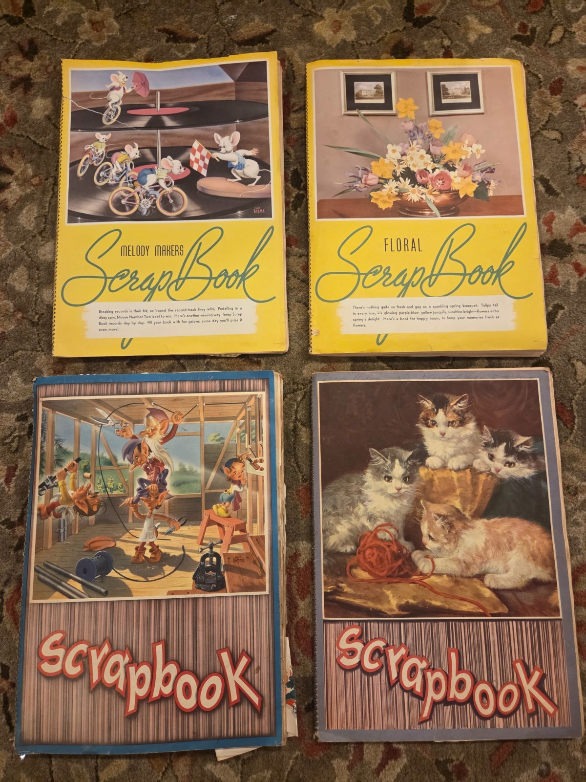 Vintage 1940\'s-50\'s Scrapbook LOT Of 4 Christmas Valentines Easter Cards LOADED Vintage 1940\'s-50\'s Scrapbook LOT Of 4 Christmas Valentines Easter Cards LOADED