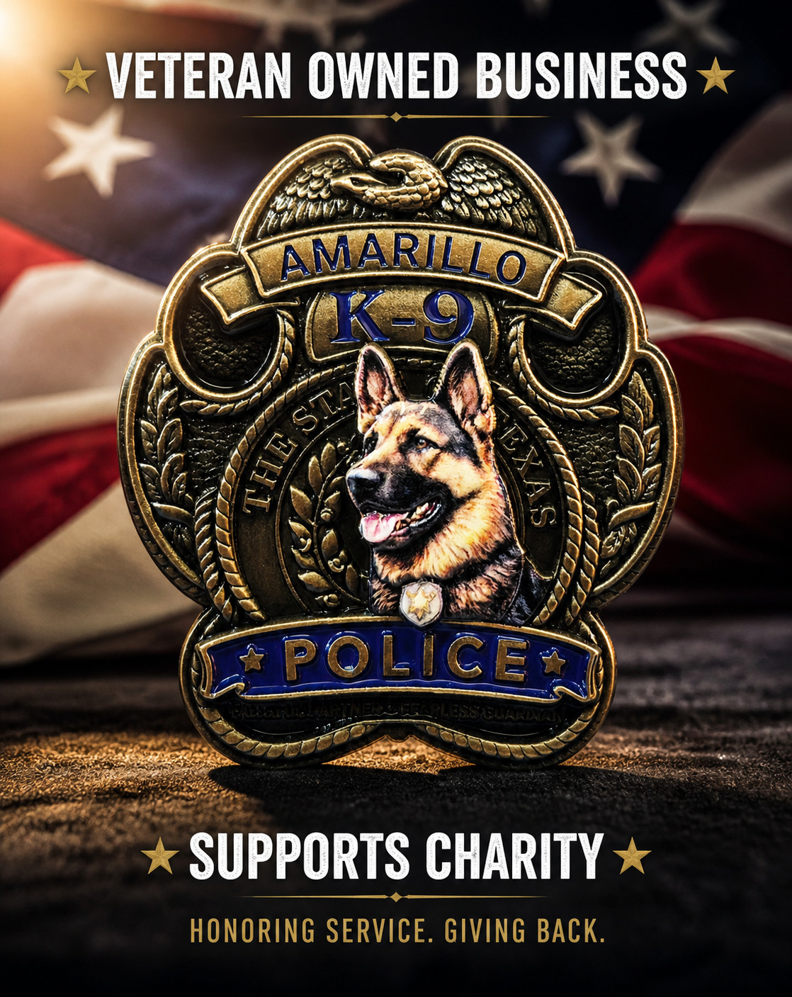 Amarillo K9 Police Challenge Coin – 2” Law Enforcement K9 Coin. 219