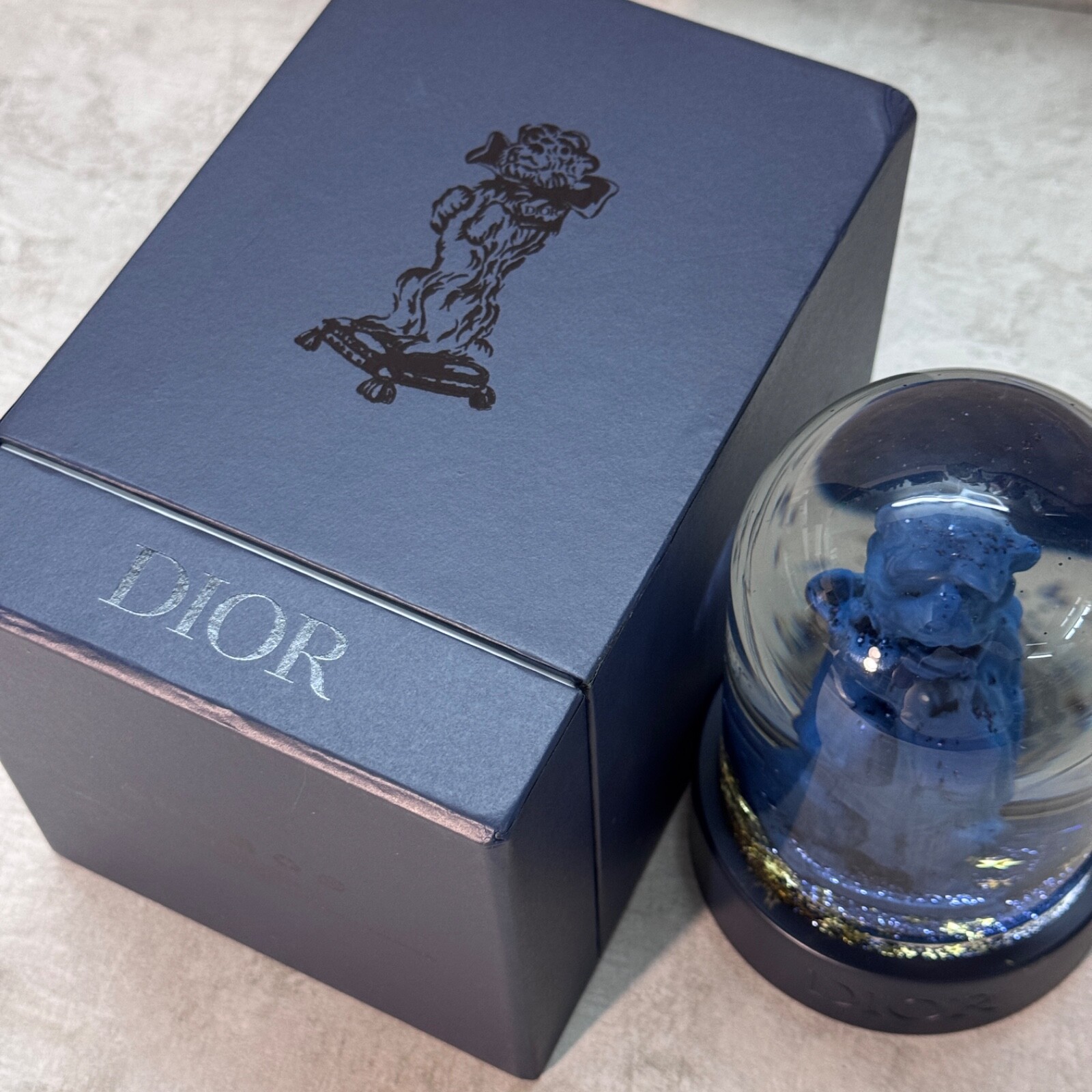 Very Rare Mr Dior’s Pet Bobby Snow Globe Dome With Defective Box Very Rare Mr Dior’s Pet Bobby Snow Globe Dome With Defective Box