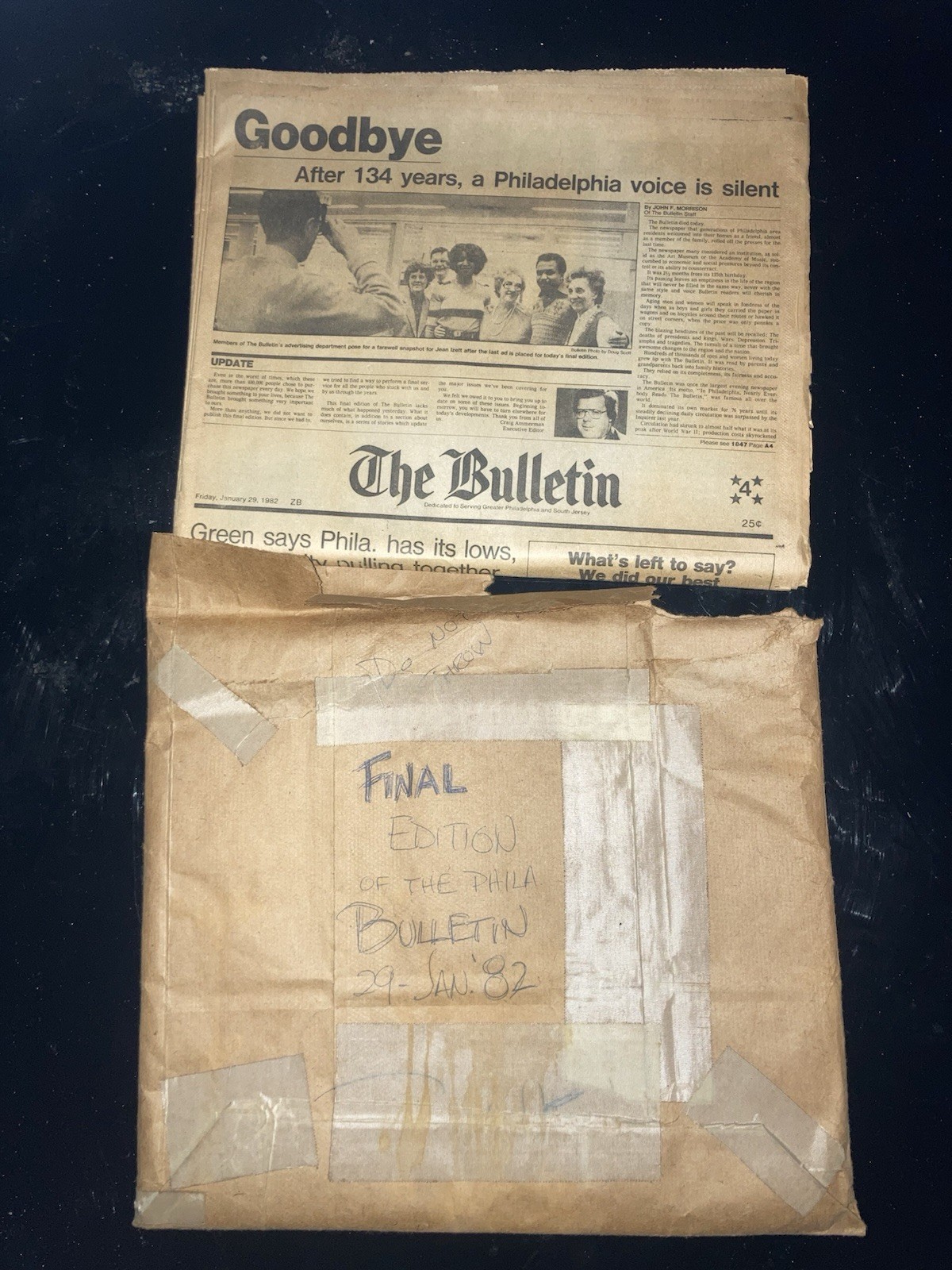 Final Edition of The Philadelphia Bulletin Final Edition of The Philadelphia Bulletin