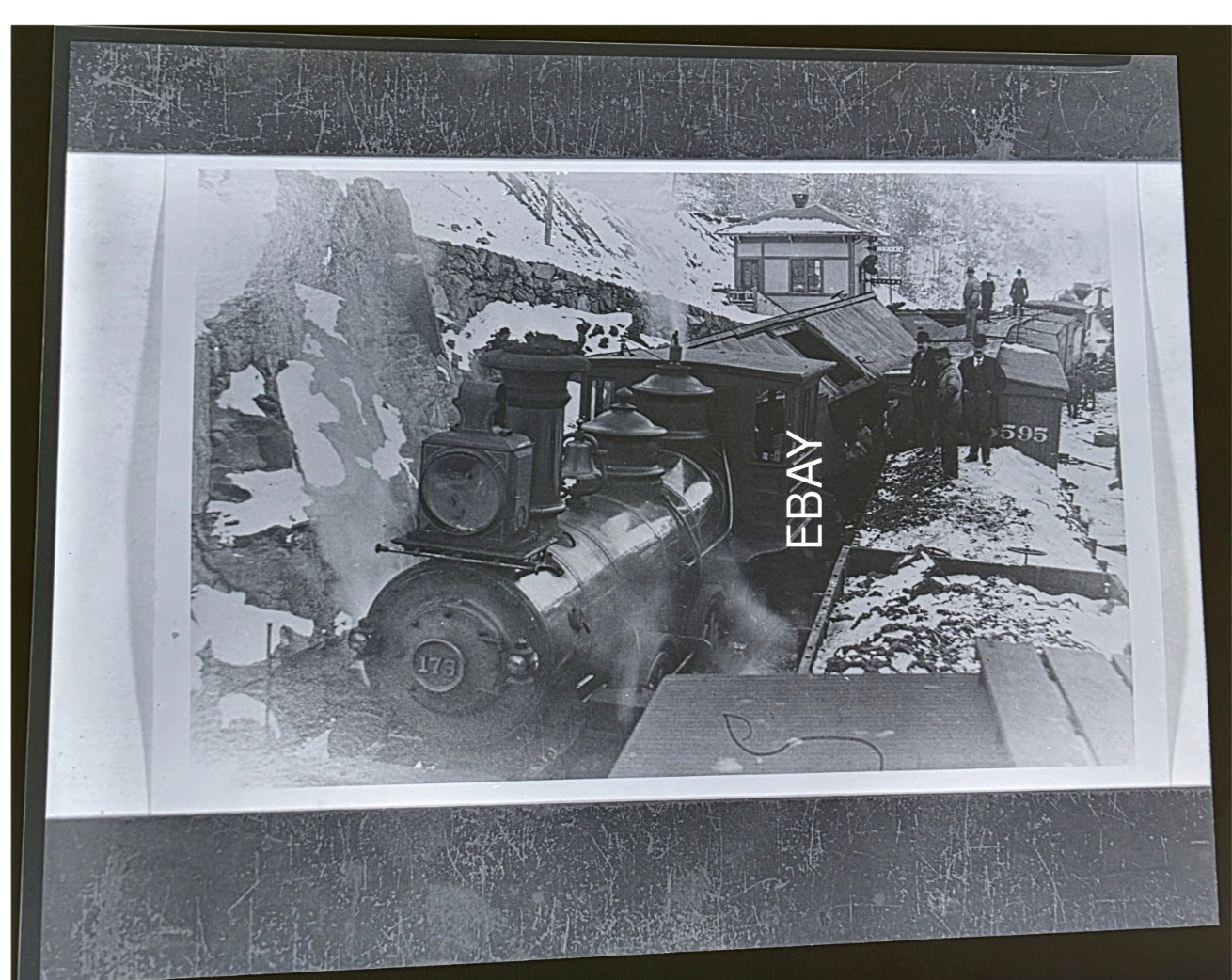 c1900 New Haven NY NH H RR #173 B&M Shelburne Falls MA Steam Locomotive Negative