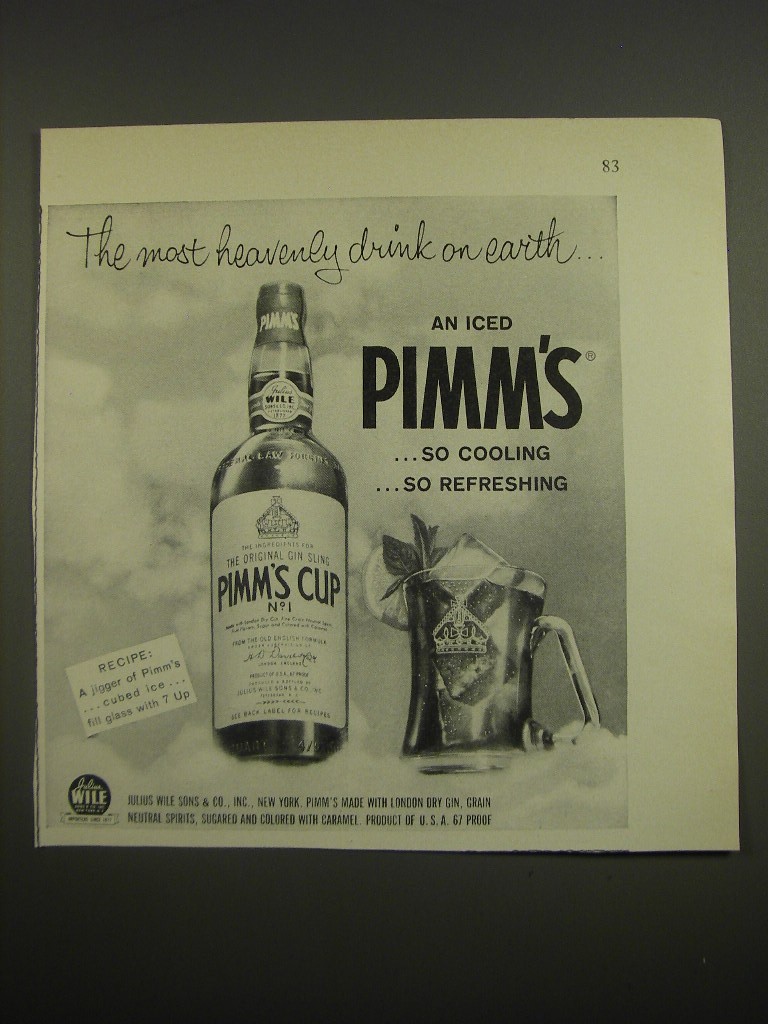 1961 Pimm\'s Cup Cup No. 1 Ad - The most heavenly drink on earth 1961 Pimm\'s Cup Cup No. 1 Ad - The most heavenly drink on earth