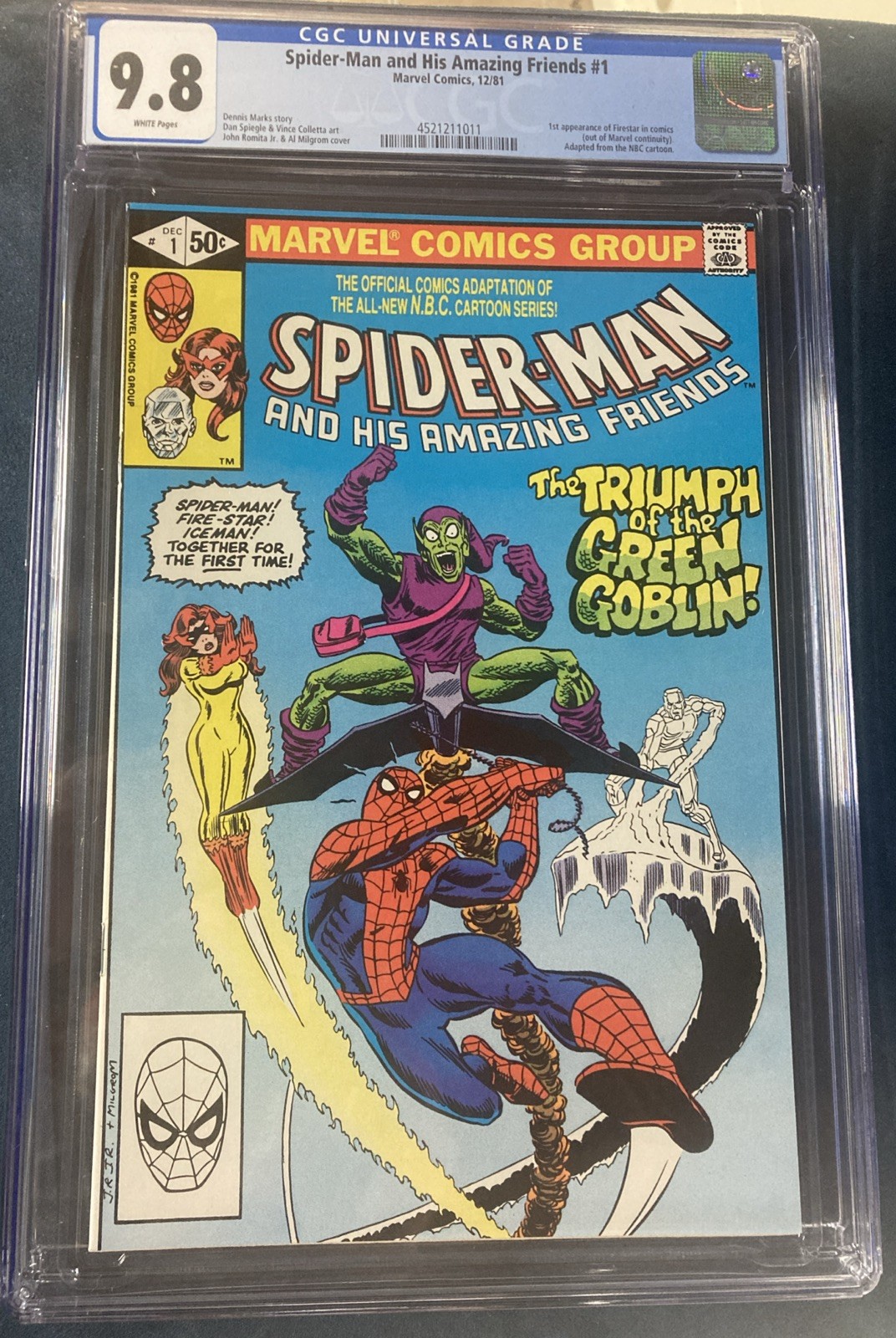 Spider-man And His Amazing Friends 1 CGC 9.8 1981 1st App Firestar Marvel WP