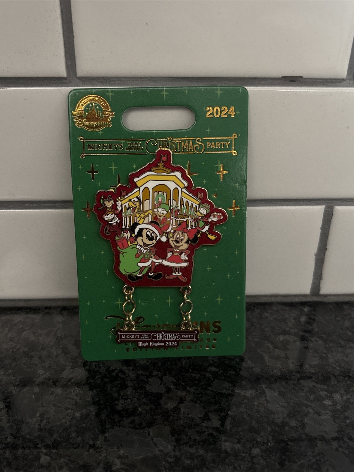 WDW a Very Merry Christmas Party 2024 Mickey Minnie Dangle Pin WDW a Very Merry Christmas Party 2024 Mickey Minnie Dangle Pin