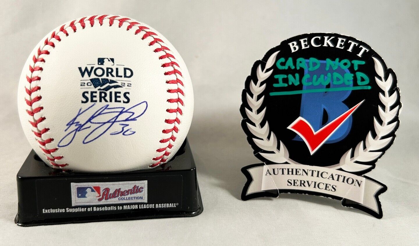 Kyle Tucker Signed 2022 World Series Baseball Houston Astros Beckett BAS COA