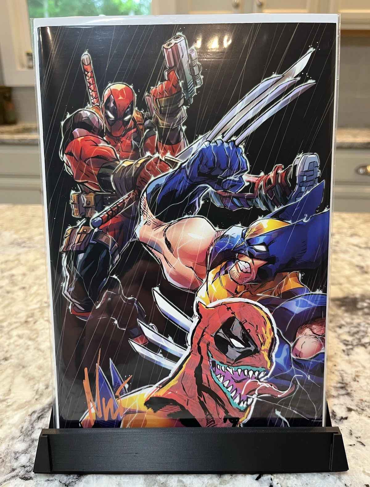 Deadpool vs Wolverine Artist Proof AP5 Eddie Nunez Signed COA Marvel Venom Sketc