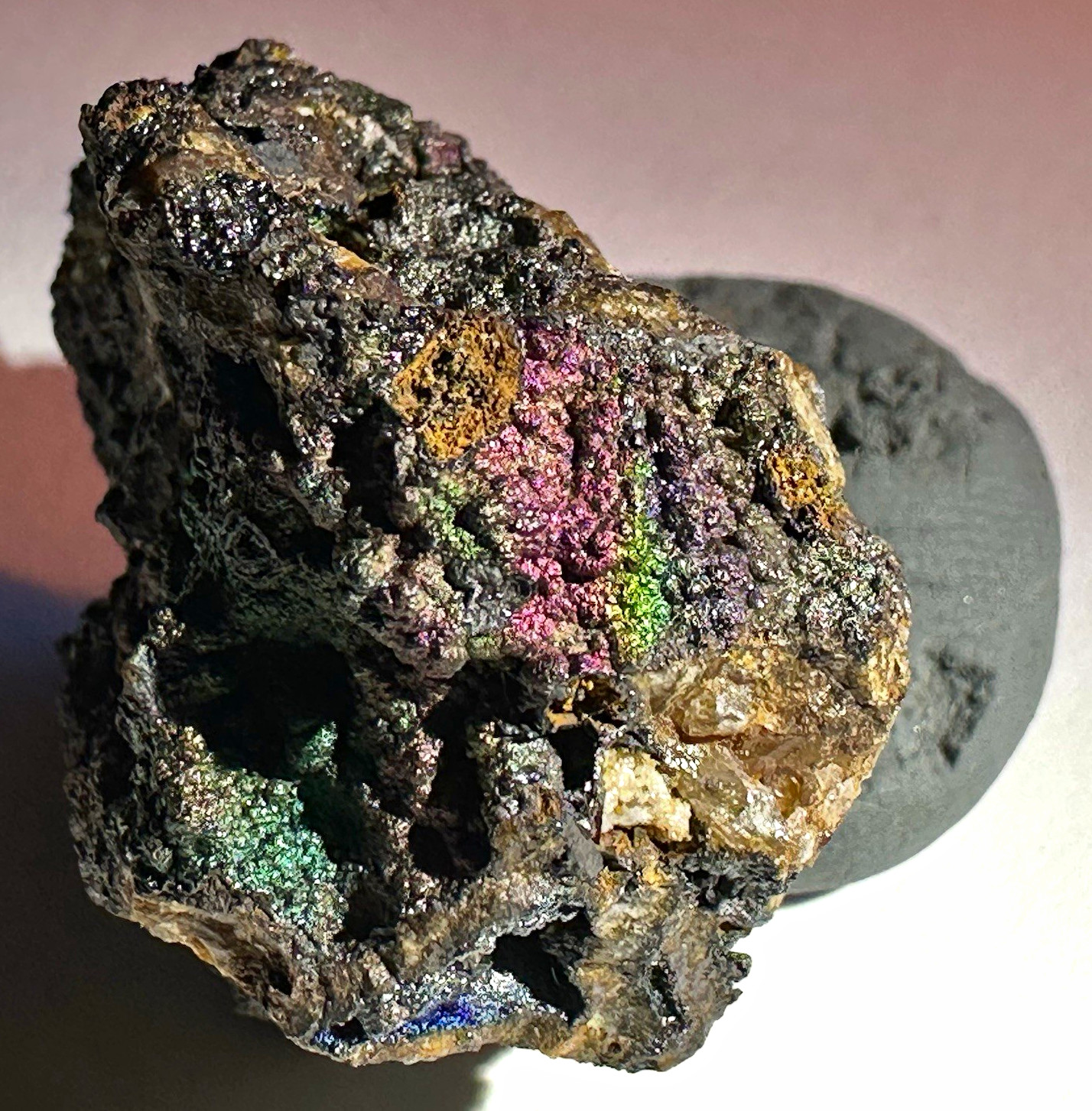 Iridescent Goethite Mineral Specimen Rock Chunk, Indonesia, Approx. 1.5 in Iridescent Goethite Mineral Specimen Rock Chunk, Indonesia, Approx. 1.5 in