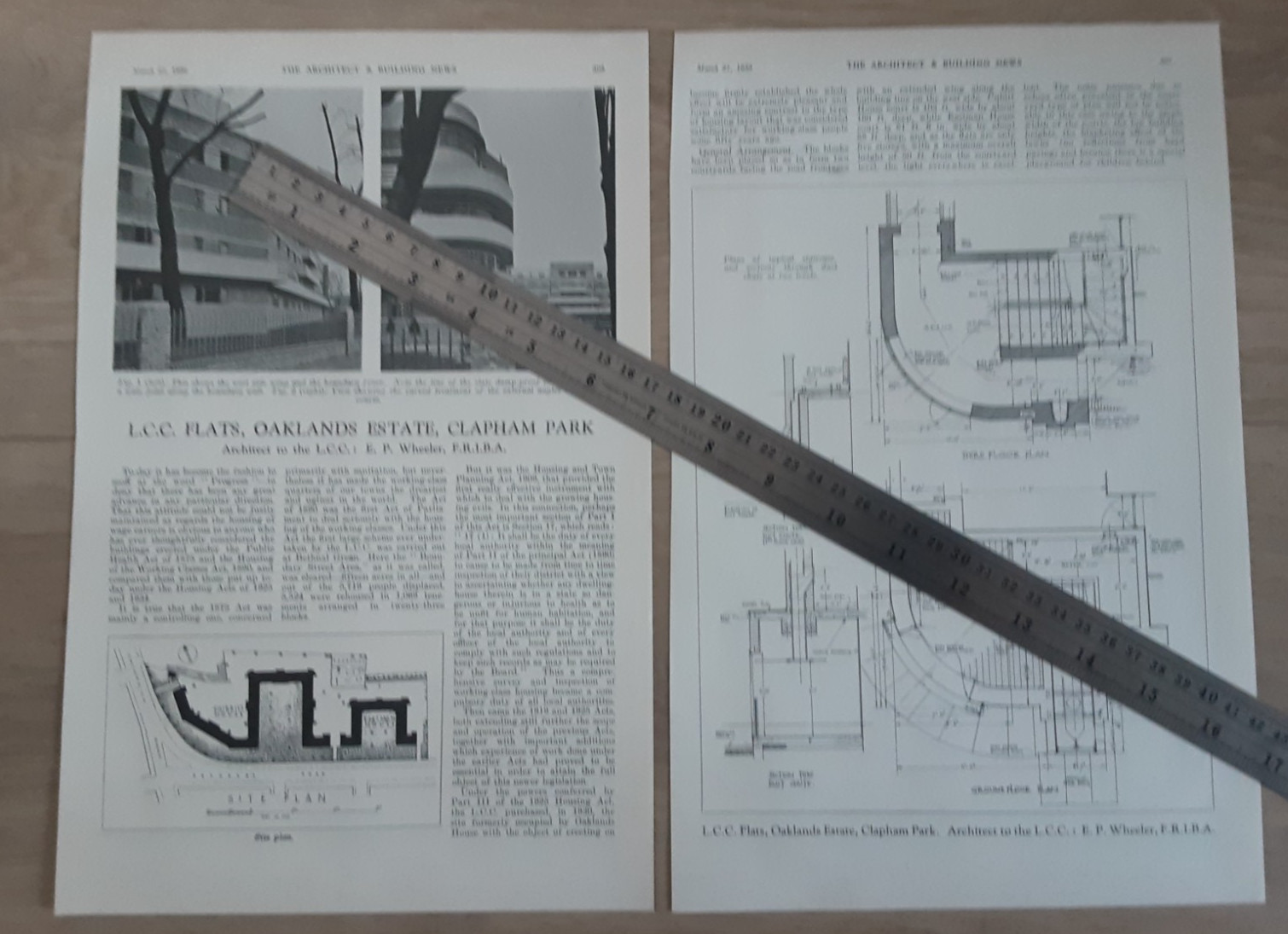 1936 Press Cutting Oaklands Estate Clapham Park London Art Deco Architecture