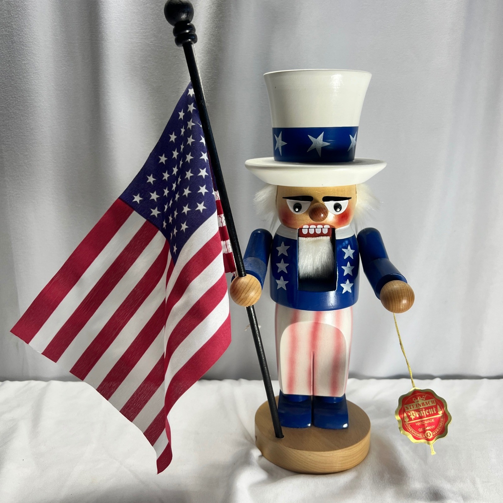 Steinbach Uncle Sam Nutcracker Handmade Germany Wooden Patriotic American Flag Steinbach Uncle Sam Nutcracker Handmade Germany Wooden Patriotic American Flag