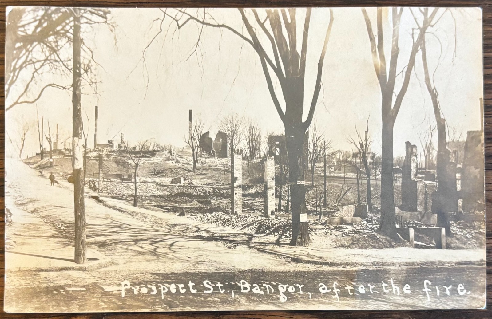 GREAT FIRE BANGOR ME MAINE 1911 REAL PHOTO POSTCARD PROSPECT ST. AFTER THE FIRE