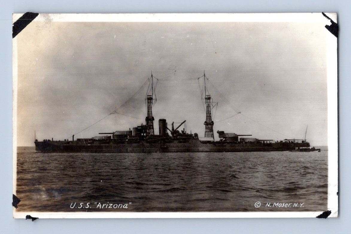 RPPC 1918. WWI USS ARIZONA POSTCARD A2 RPPC 1918. WWI USS ARIZONA POSTCARD A2