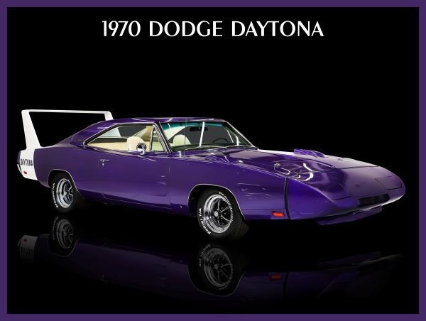 1970 Dodge Daytona in Purple & White NEW Metal Sign: 12x16 1970 Dodge Daytona in Purple & White NEW Metal Sign: 12x16