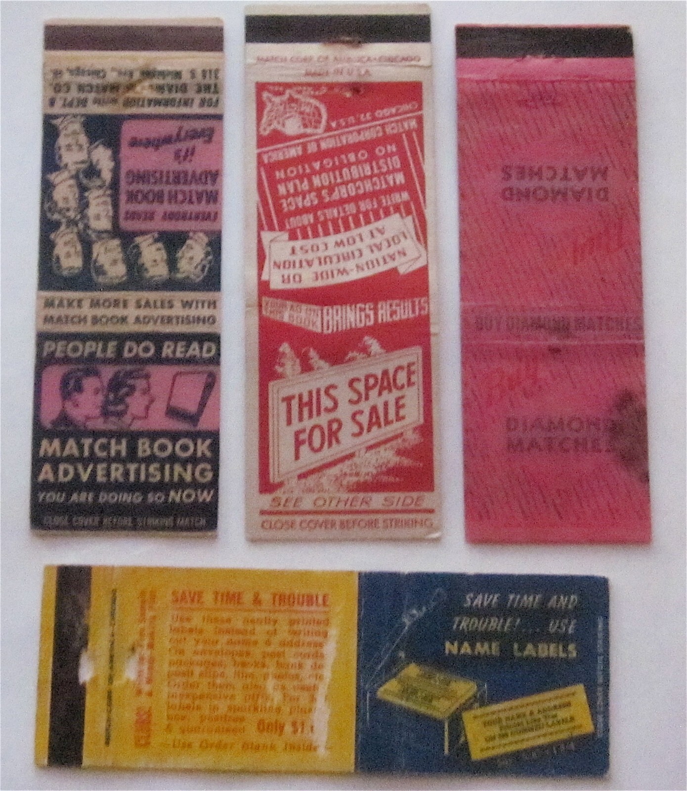PEOPLE DO READ MATCH BOOKS ADVERTISING, MATCH CORP. OF US 4 MATCHBOOK COVERS PEOPLE DO READ MATCH BOOKS ADVERTISING, MATCH CORP. OF US 4 MATCHBOOK COVERS