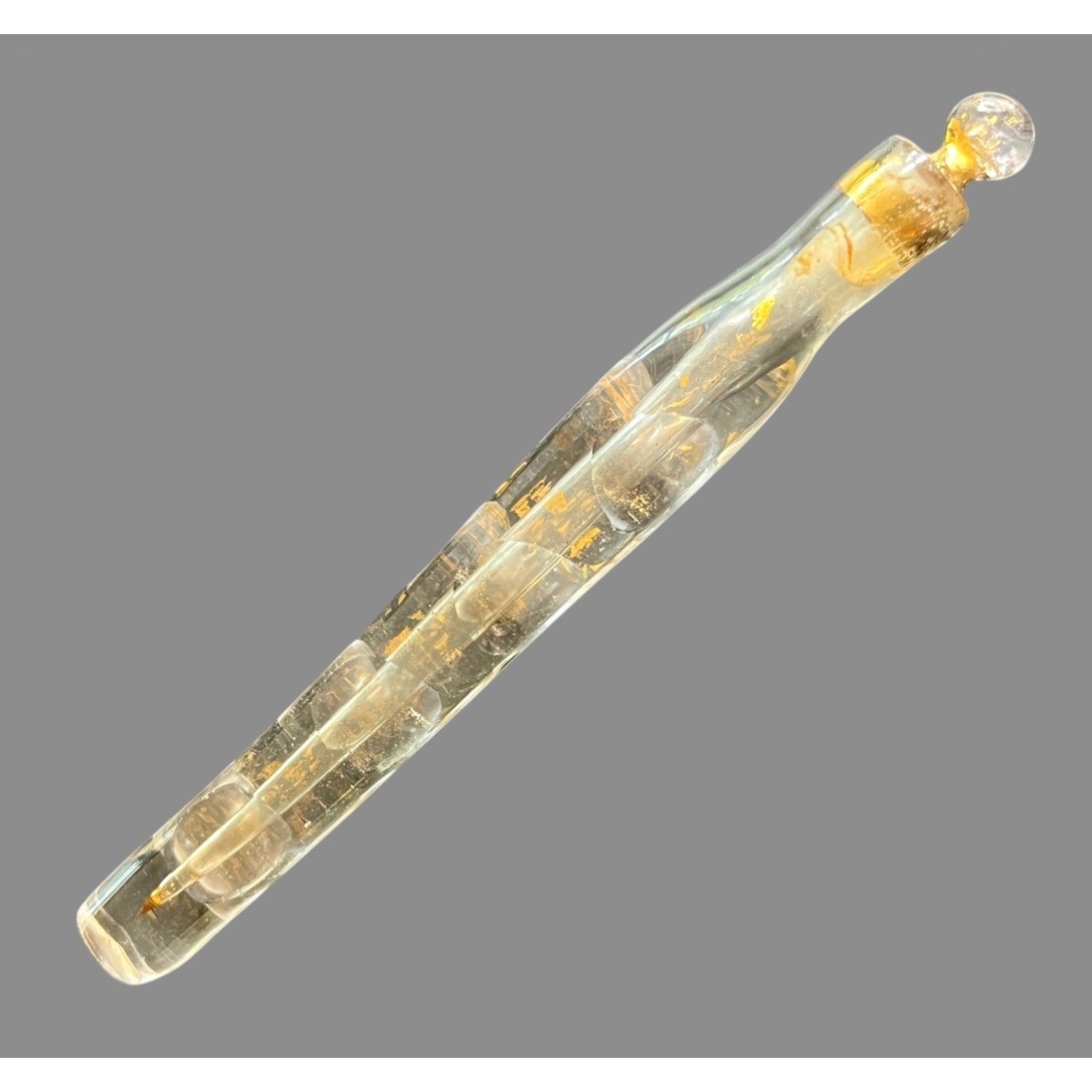Antique Vtg Glass TEAR CATCHER BOTTLE (Folklore) Empty Scent Sample Vial Gilt Antique Vtg Glass TEAR CATCHER BOTTLE (Folklore) Empty Scent Sample Vial Gilt