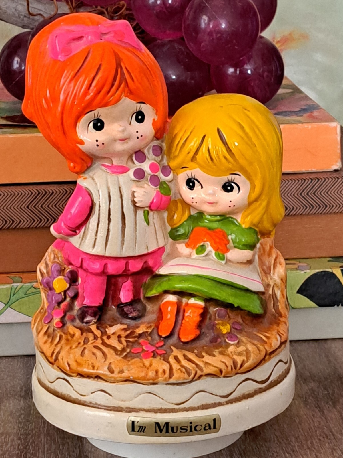 vintage retro MCM big eyes SANKYO music box figurine Psychedelic home décor 1970 vintage retro MCM big eyes SANKYO music box figurine Psychedelic home décor 1970