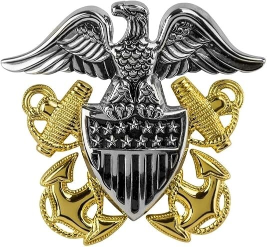U.S Military Navy Officer's Replacement Large Cap Hat Badge insignia 2-1/2 U.S Military Navy Officer's Replacement Large Cap Hat Badge insignia 2-1/2