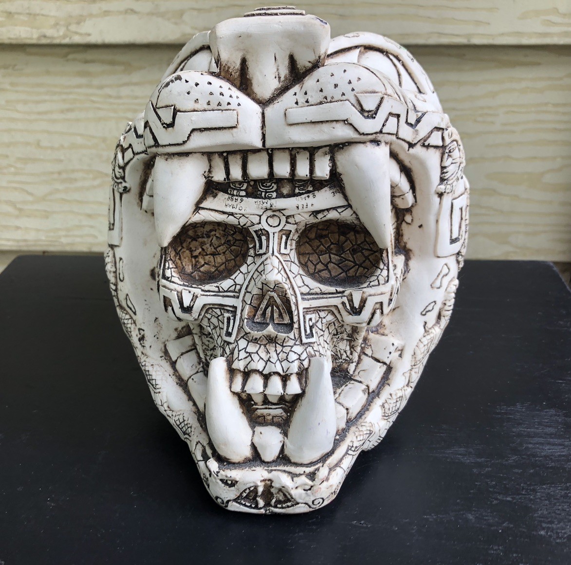 Jaguar Skull Warrior Mayan or Aztec Statue, Mexica Warrior, 8 Jaguar Skull Warrior Mayan or Aztec Statue, Mexica Warrior, 8