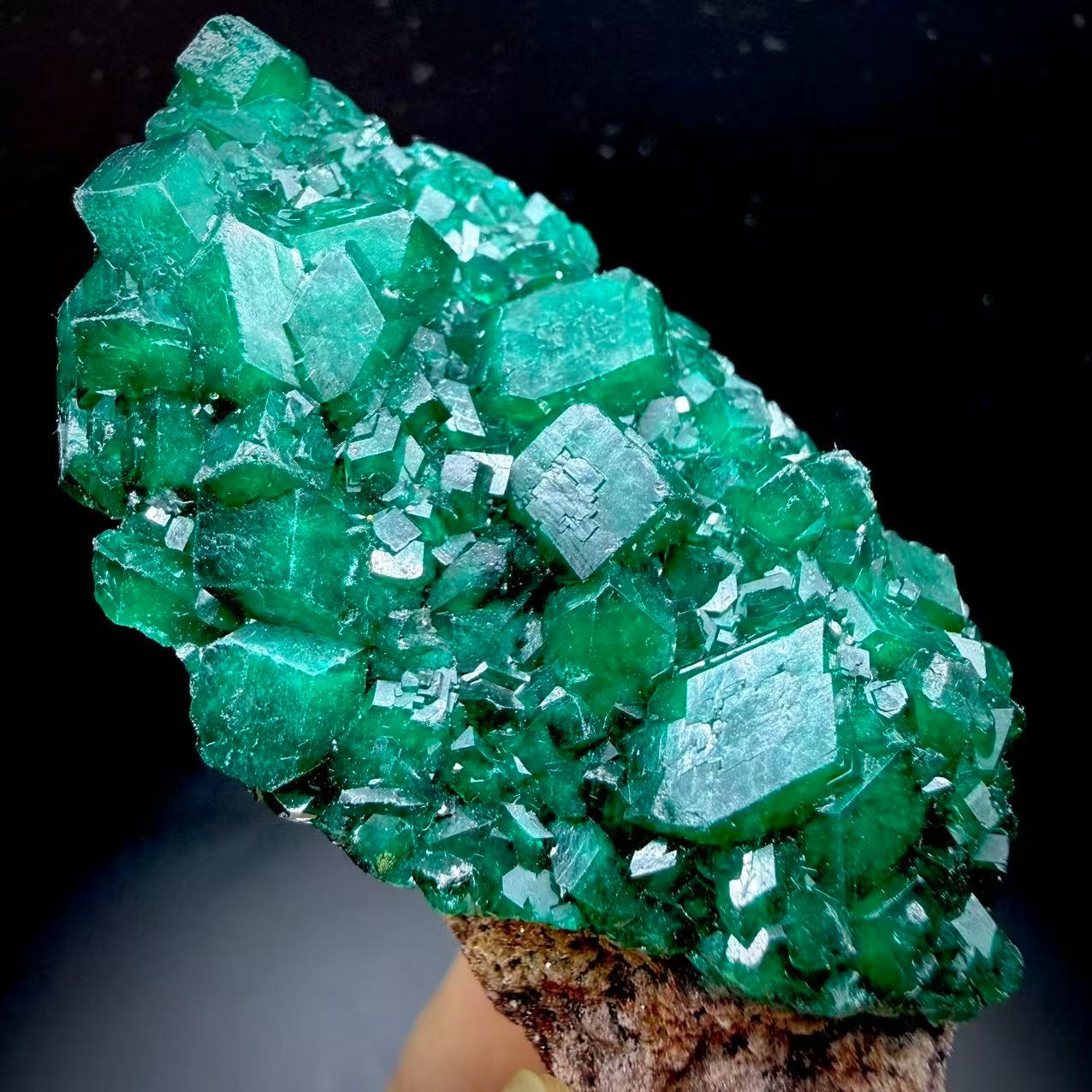40g Natural complete emerald green dioptase crystal based on matrix specimen
