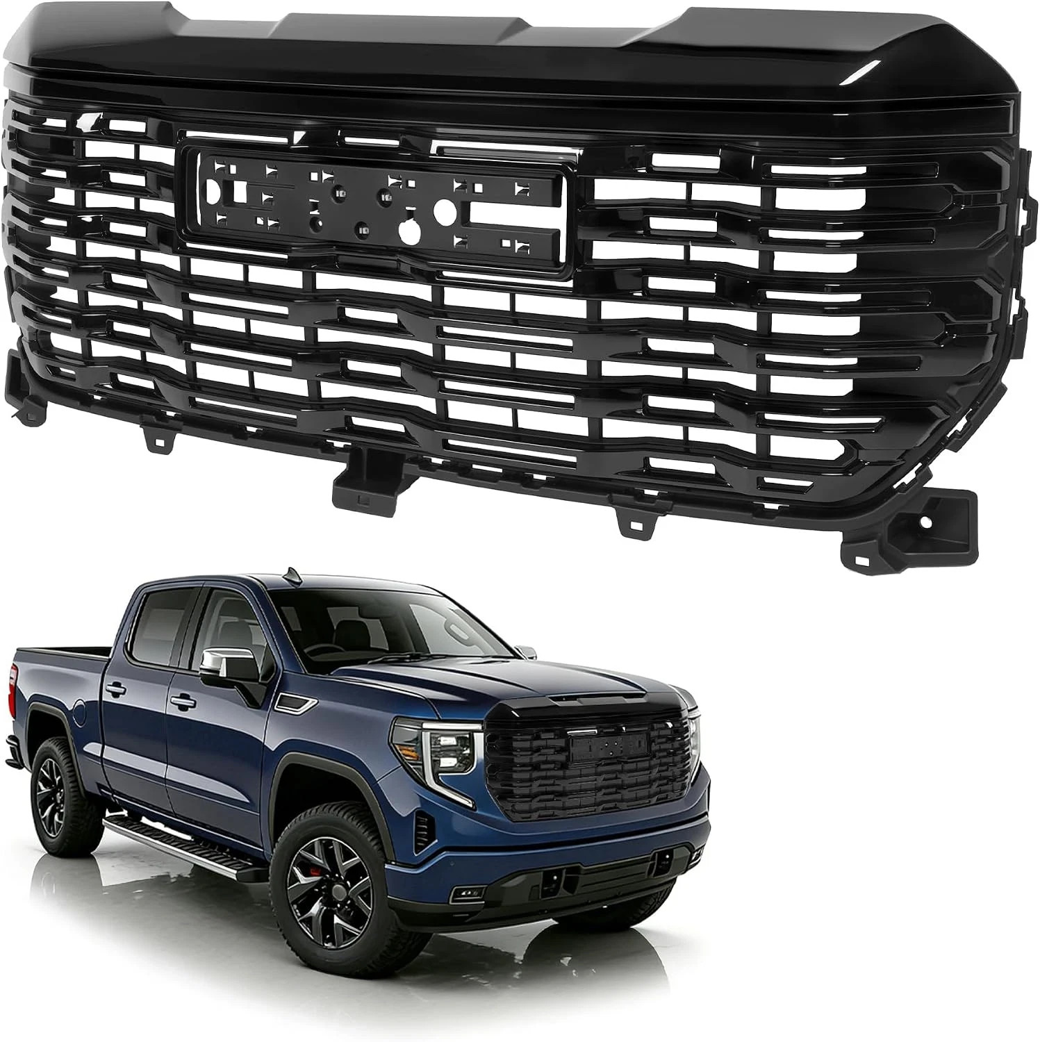 Front Grill Compatible with 2022-2025 GMC Sierra 1500 Denali Front Bumper Grille Front Grill Compatible with 2022-2025 GMC Sierra 1500 Denali Front Bumper Grille