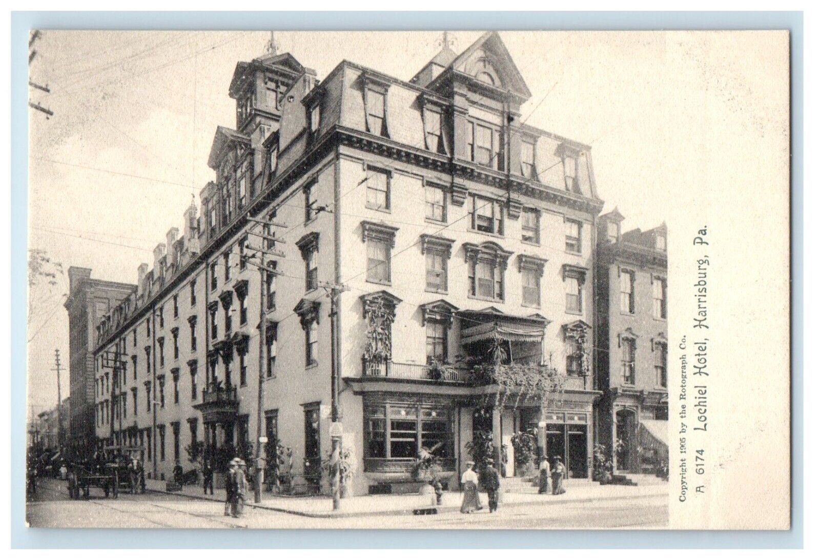c1905 Lochiel Hotel Building Harrisburg Pennsylvania PA Rotograph Postcard c1905 Lochiel Hotel Building Harrisburg Pennsylvania PA Rotograph Postcard