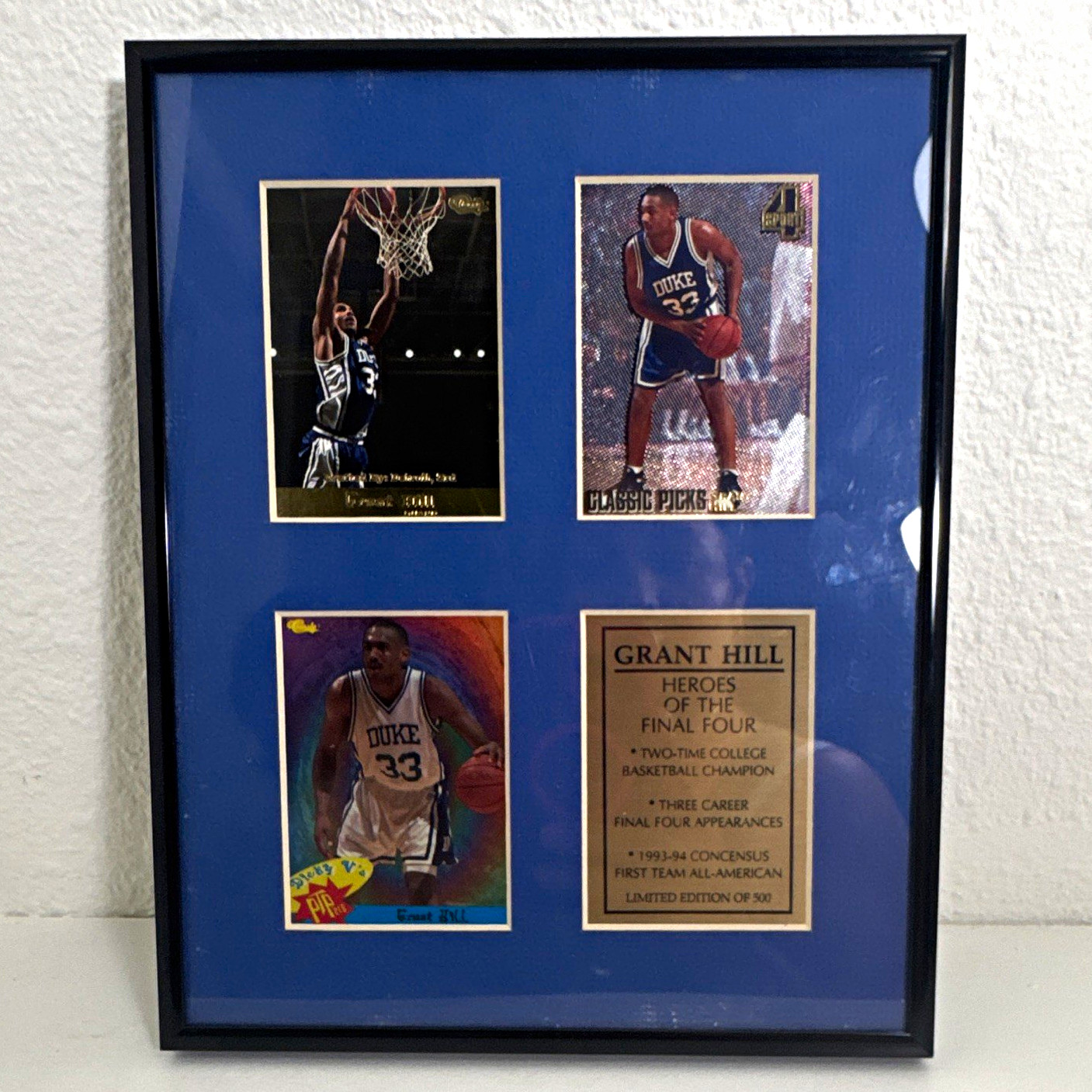 Grant Hill Duke Basketball Cards Framed Final Four Limited Edition Display Grant Hill Duke Basketball Cards Framed Final Four Limited Edition Display