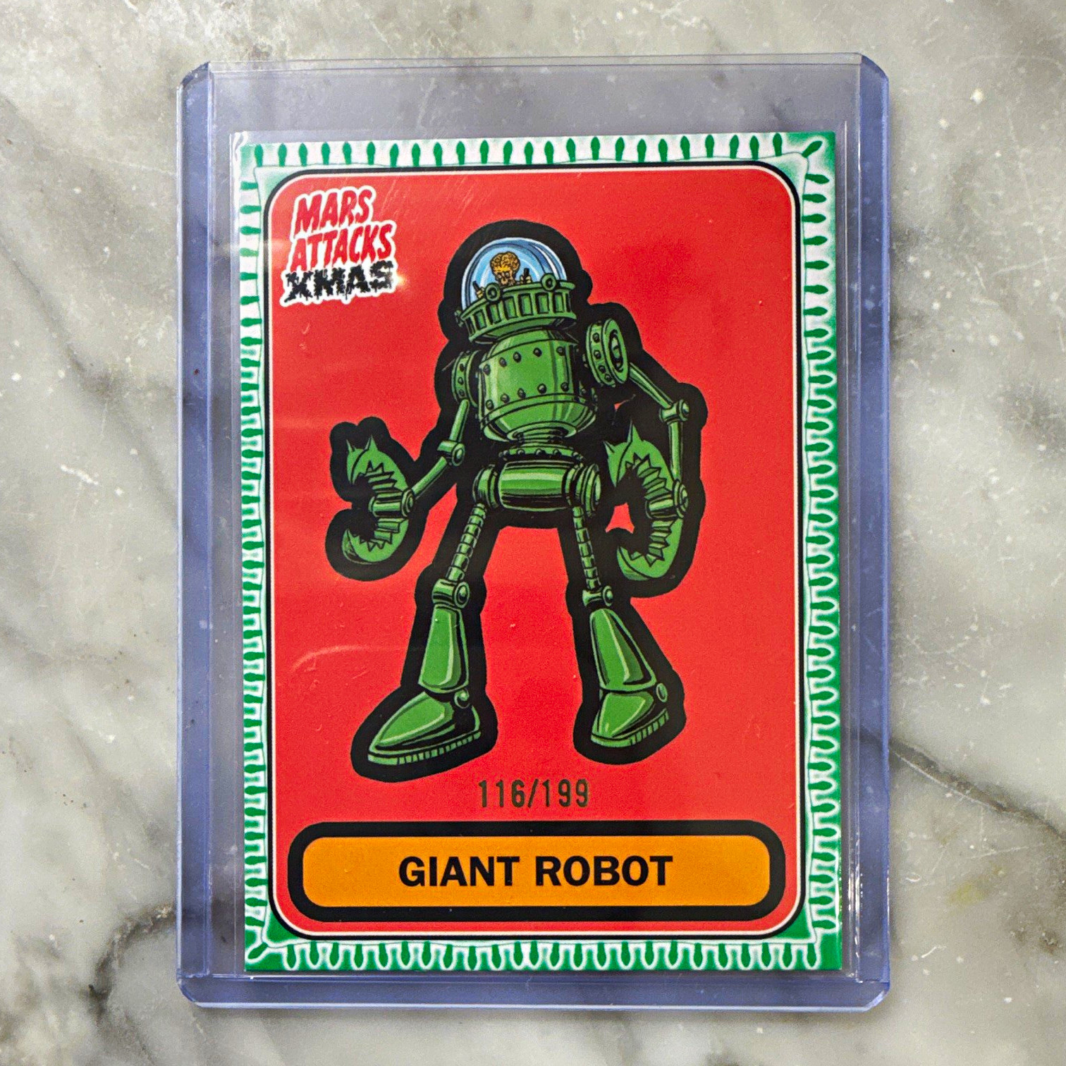 Topps 2026 Mars Attacks Xmas Giant Robot B-70 Serial #116/199 Trading Card