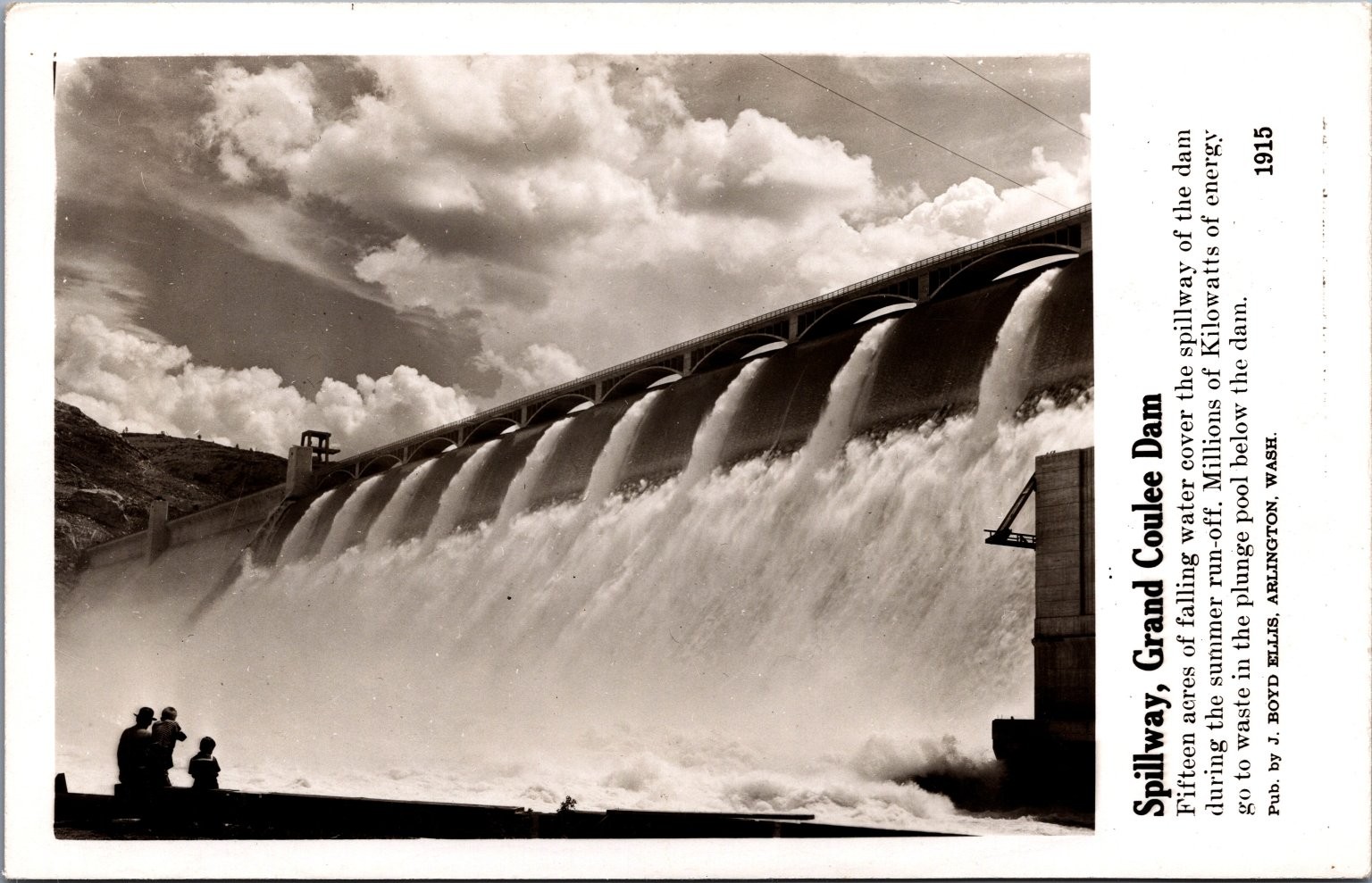 Grand Coulee Dam Spillway RPPC 1915 J. Boyd Ellis Washington Real Photo Postcard Grand Coulee Dam Spillway RPPC 1915 J. Boyd Ellis Washington Real Photo Postcard