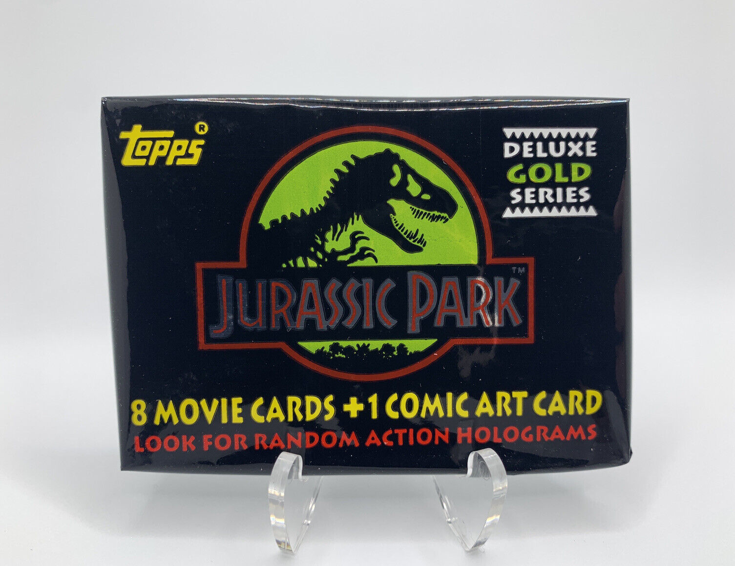 1992 Topps Jurassic Park Deluxe Gold Series Trading  Card Single Pack - Sealed