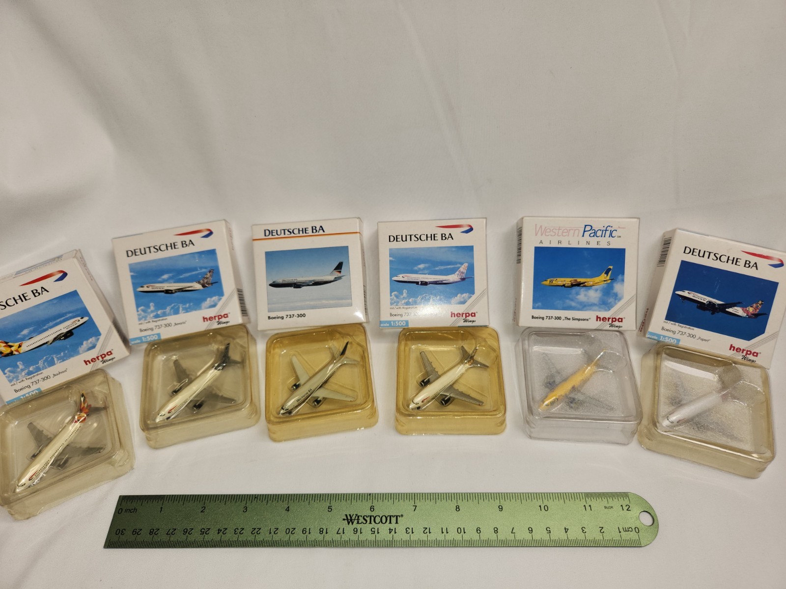 Vintage Herpa Wings 737-300 Aircraft ALL 6 Planes MINT IN THE BOX