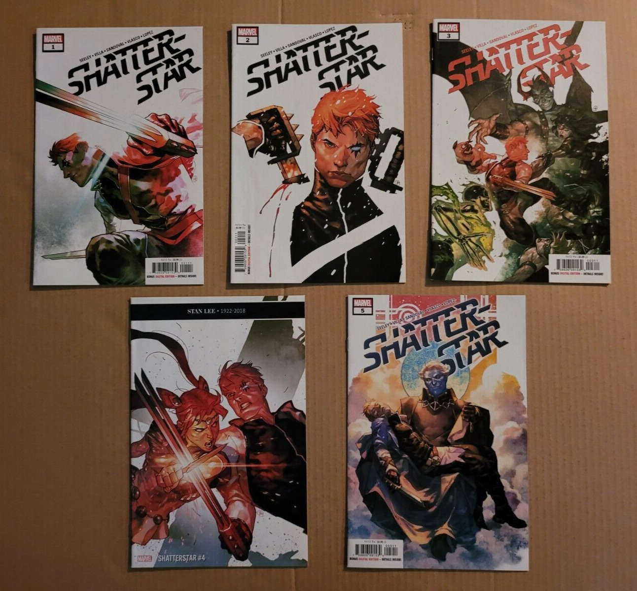 Shatterstar 1 2 3 4 5 Complete 2018/19 Series X-Men High-Grade Marvel Lot of 5