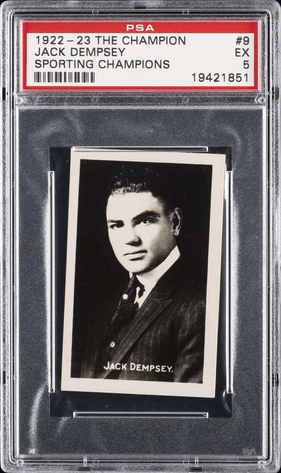 1922-23 THE CHAMP SPORTING CHAMPIONS #9 JACK DEMPSEY PSA 5