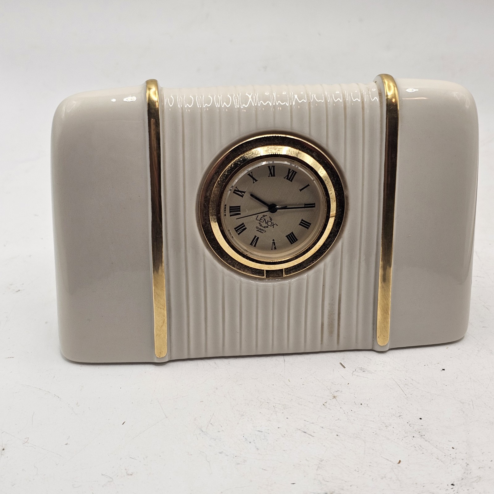 Lenox Haverford Porcelain Clock Vintage Roman Numerals Made In USA Untested Lenox Haverford Porcelain Clock Vintage Roman Numerals Made In USA Untested