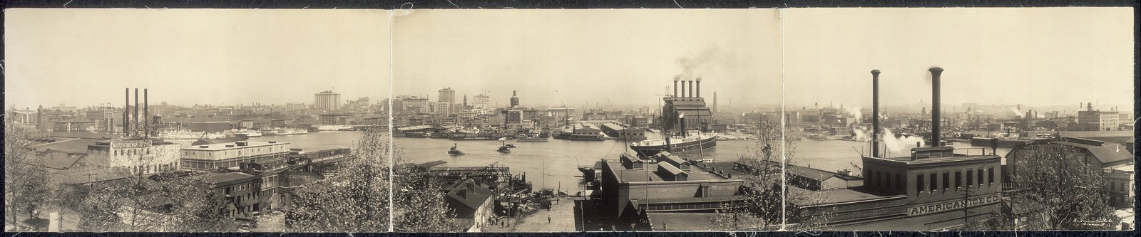 Photo:Baltimore Maryland 1909 Waterfront Harbor Panoramic Cityscape