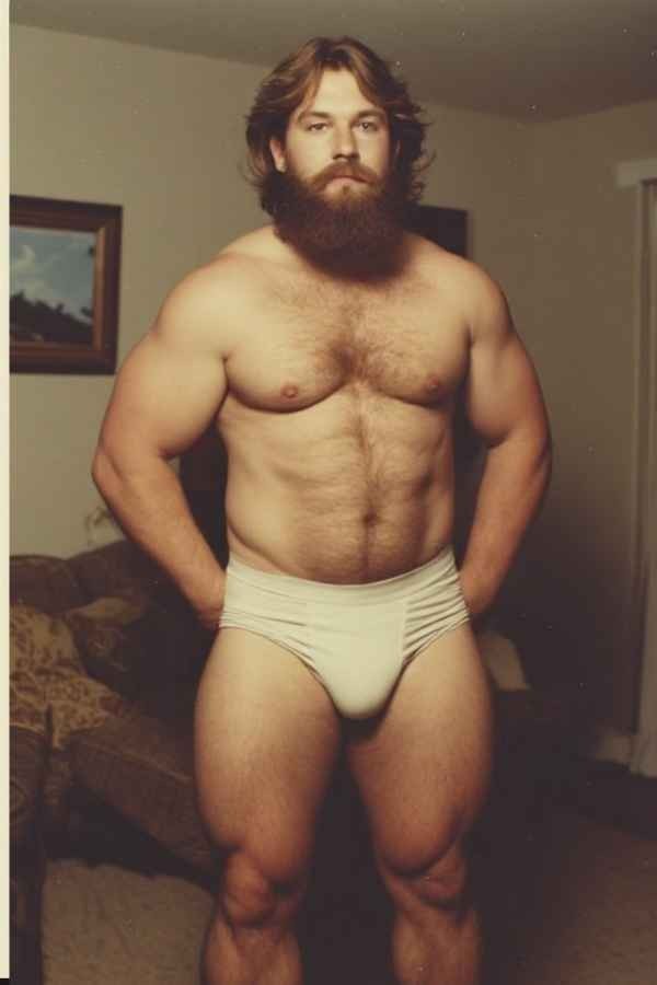 Muscle Male Beefcake Risque Bearded Portrait 4x6 Photo Muscle Male Beefcake Risque Bearded Portrait 4x6 Photo
