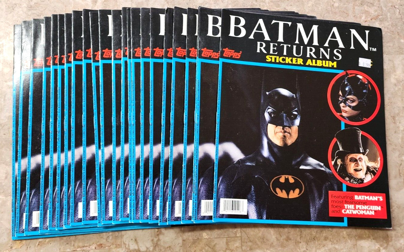 1992 Topps Batman Returns Sticker Album Books Catwoman Penguin Books Lot of 23