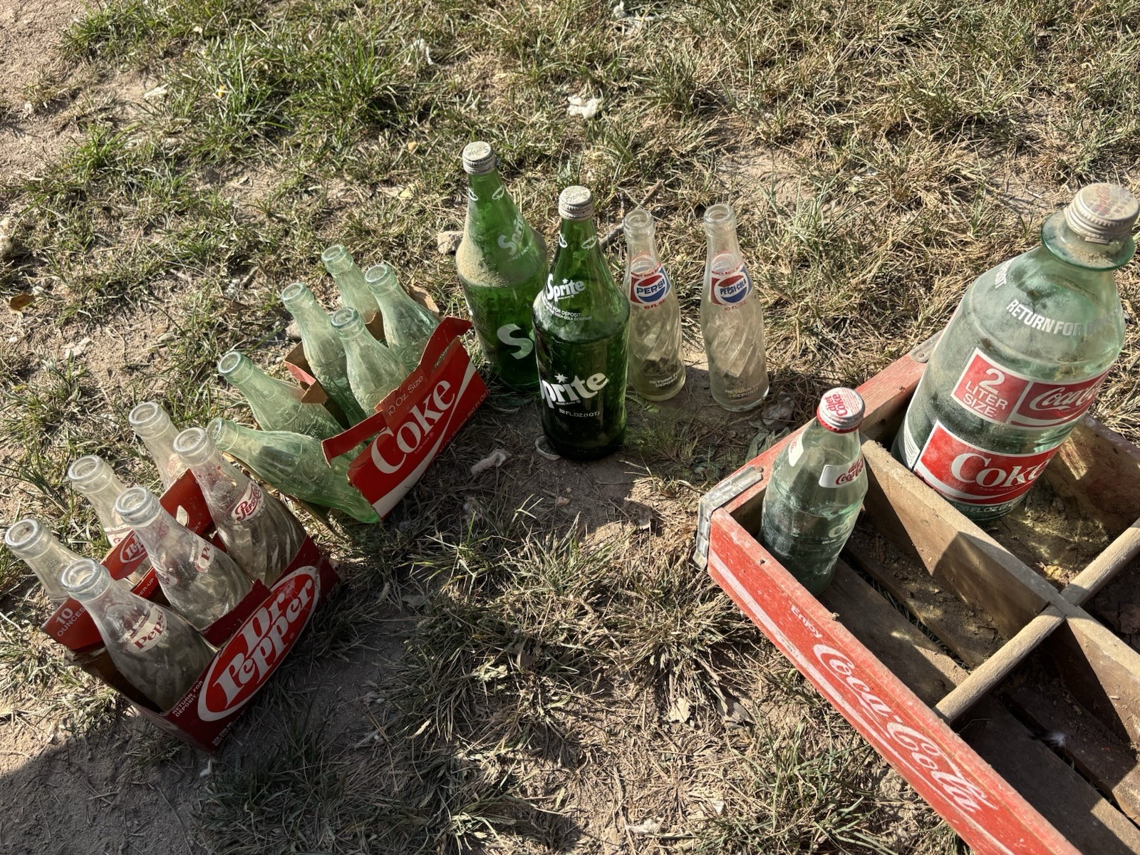 Vintage Coca-Cola Bottles Two Vintage Sprite Bottles Empty Bottles Vintage Coca-Cola Bottles Two Vintage Sprite Bottles Empty Bottles