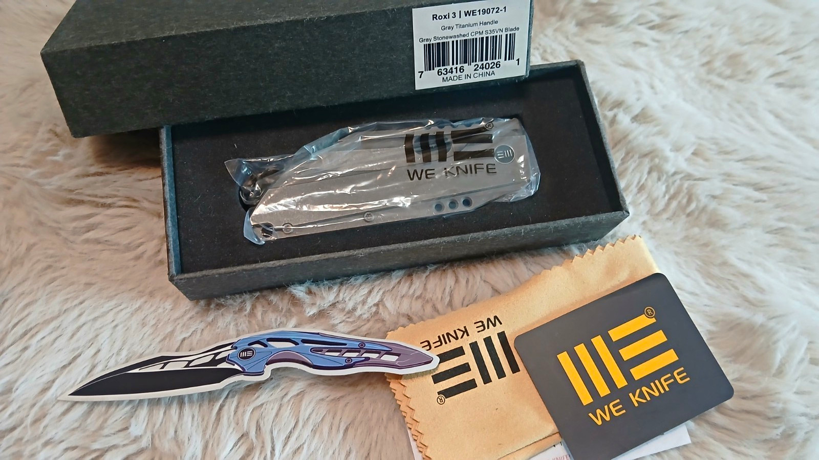 WE KNIFE Roxi 3 Gray Titanium Frame Lock Manual Frame Lock Pocketknife WE KNIFE Roxi 3 Gray Titanium Frame Lock Manual Frame Lock Pocketknife