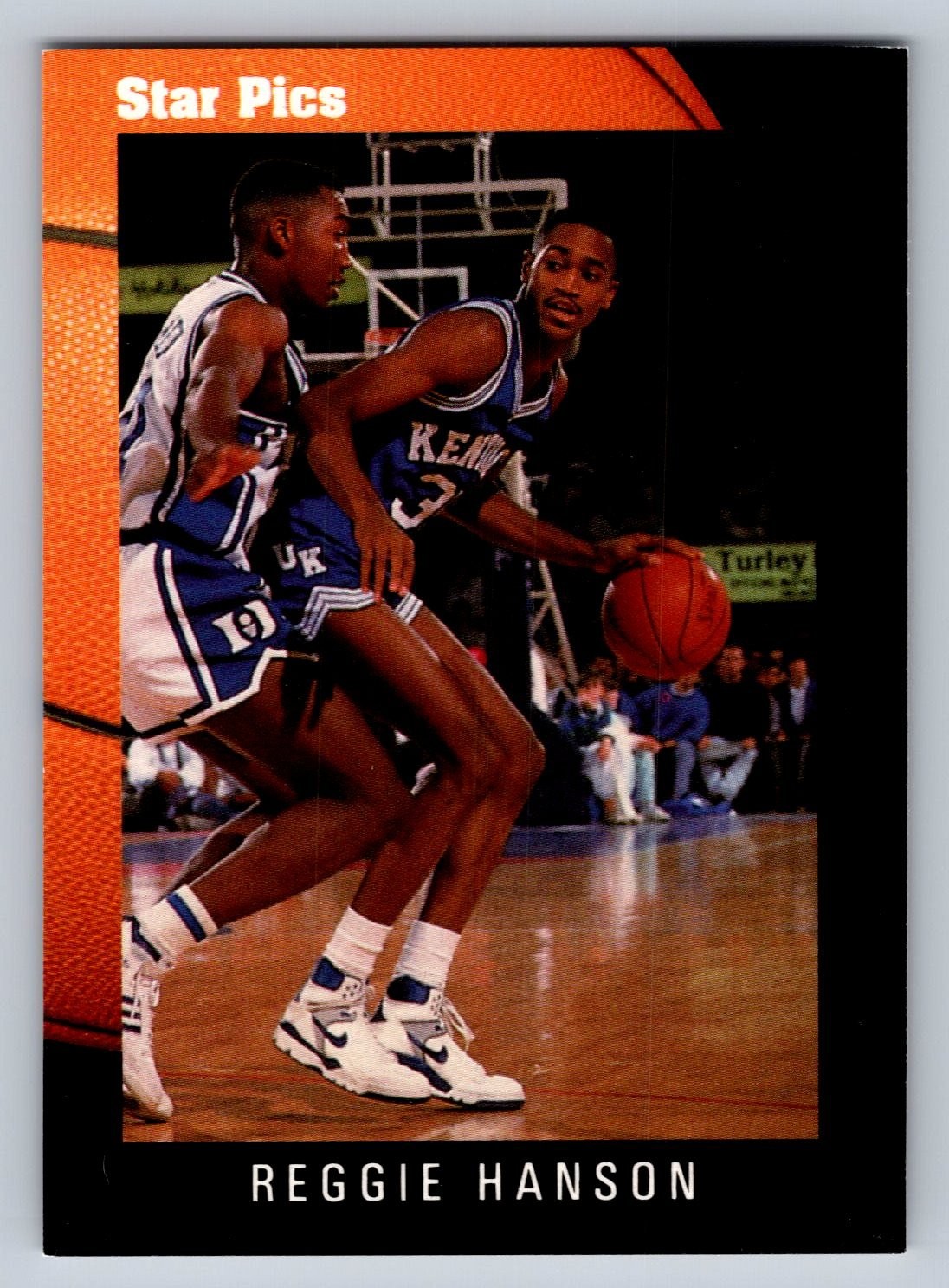 Reggie Hanson Autographed Star Pics Basketball Card #38 1991 Kentucky Wildcats