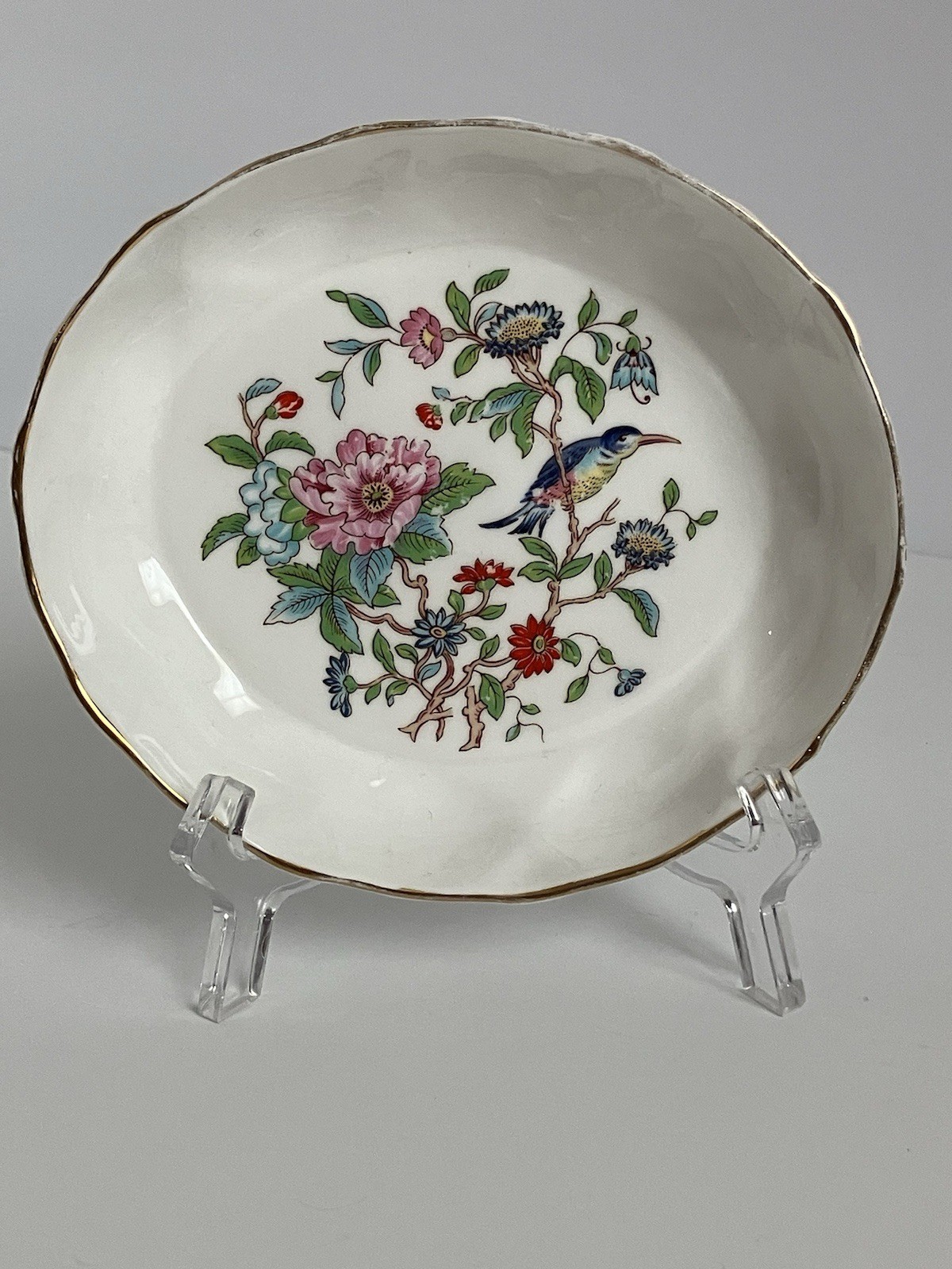Scarce Aynsley Pembroke Open Candy Dish Outer Shells Oval Floral Bird Embossed Scarce Aynsley Pembroke Open Candy Dish Outer Shells Oval Floral Bird Embossed