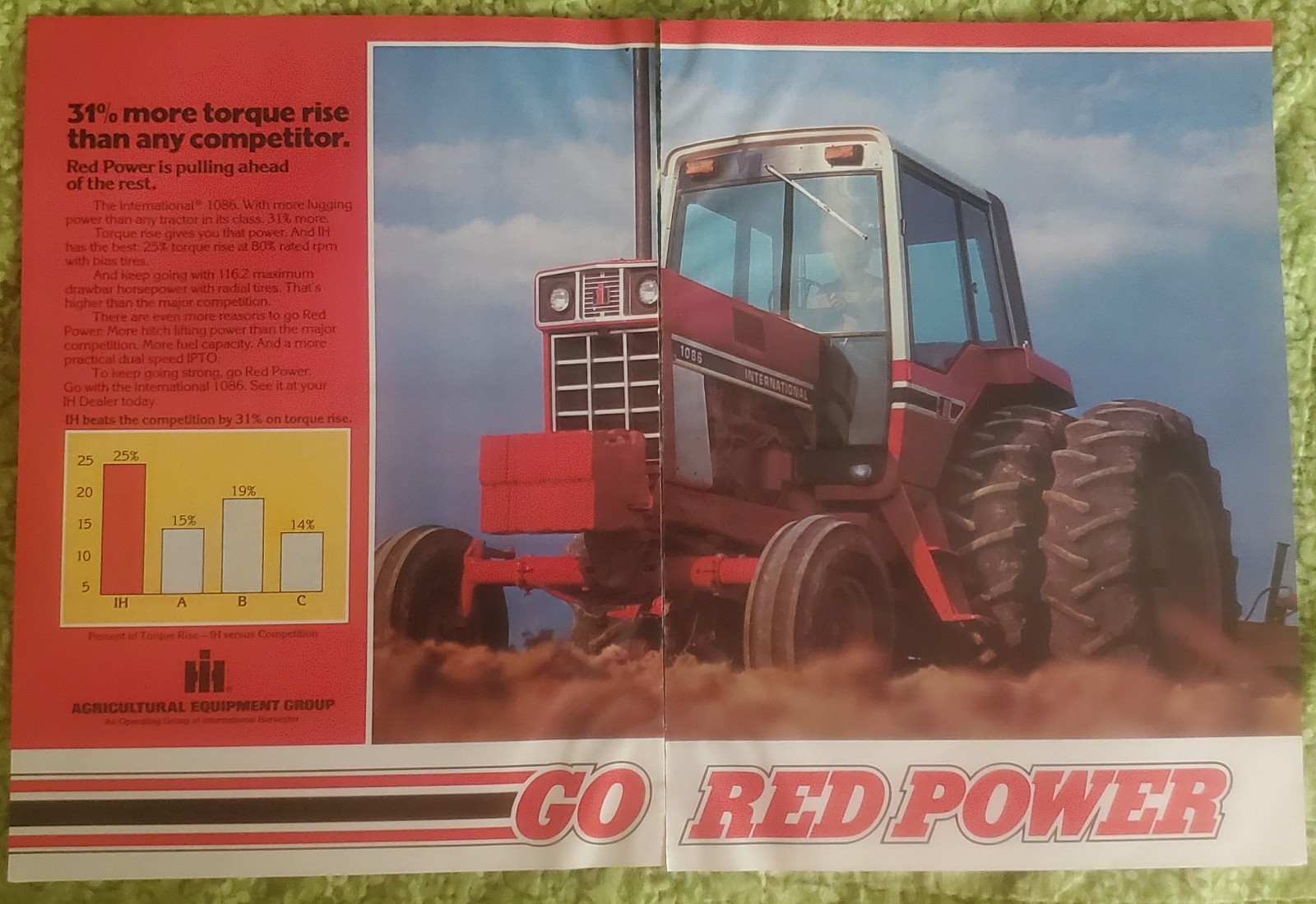 1979 GO RED POWER Tractor Print Advertisement International Harvester 1086 1979 GO RED POWER Tractor Print Advertisement International Harvester 1086