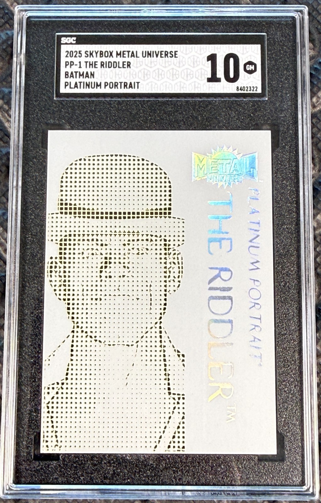 2025 Skybox Metal Universe Batman Platinum Portraits The Riddler #PP-1 SGC 10 2025 Skybox Metal Universe Batman Platinum Portraits The Riddler #PP-1 SGC 10