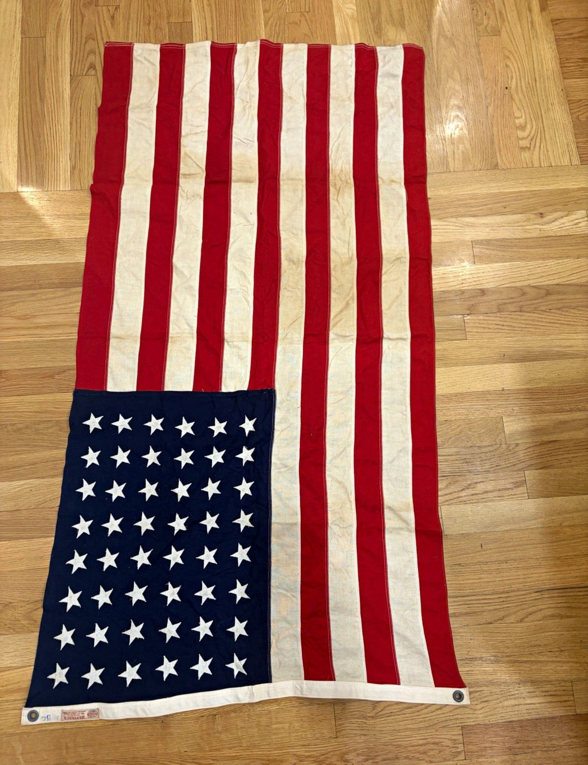 Annin Defiance Vintage 48-Star US Flag WWII Era Two Plymoth Proof 33x57 Annin Defiance Vintage 48-Star US Flag WWII Era Two Plymoth Proof 33x57