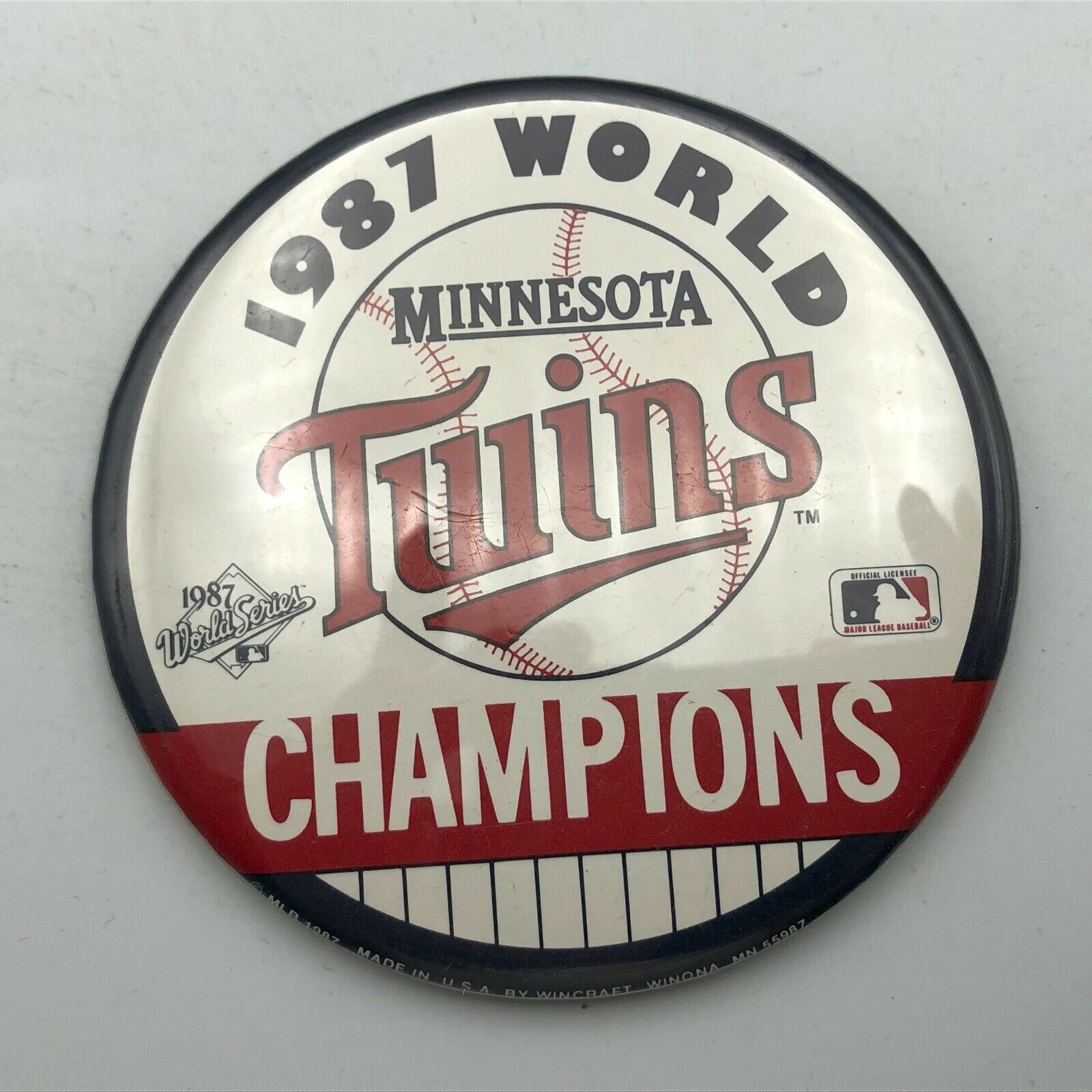 1987 Vtg Minnesota Twins World Champions 3-1/2\