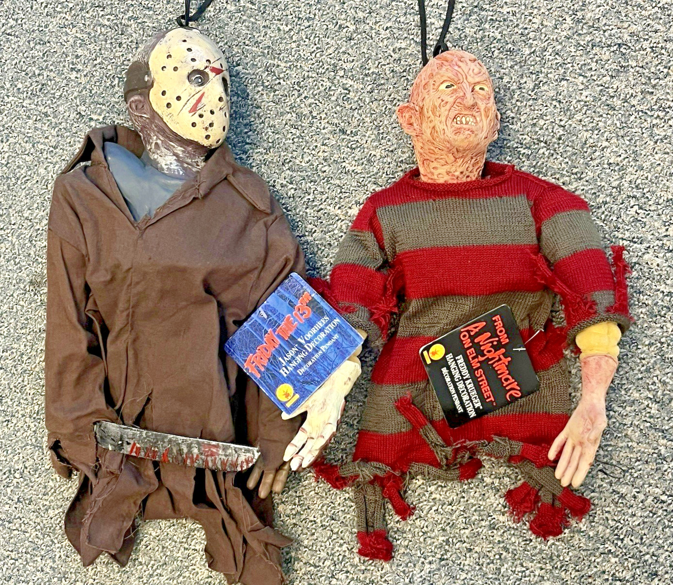 RUBIE'S Freddy Krueger + Jason Vorhees Hanging Decor figures HALLOWEEEN ~ NEW RUBIE'S Freddy Krueger + Jason Vorhees Hanging Decor figures HALLOWEEEN ~ NEW