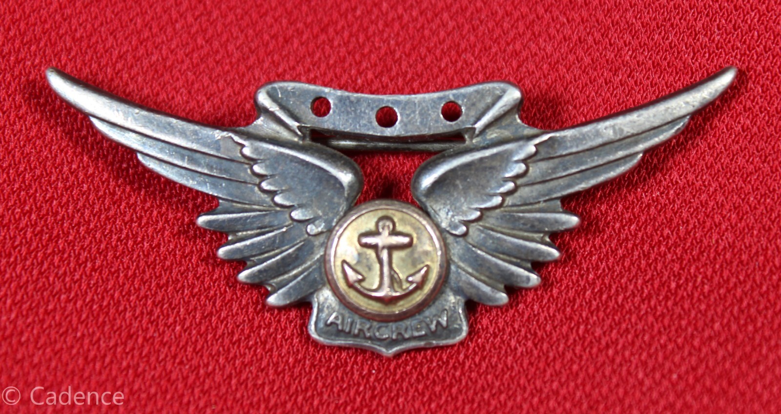US WW2 Full Size USN Navy Air Crew Wing Wings Sterling AMICO Pin Ba 2 1/16\
