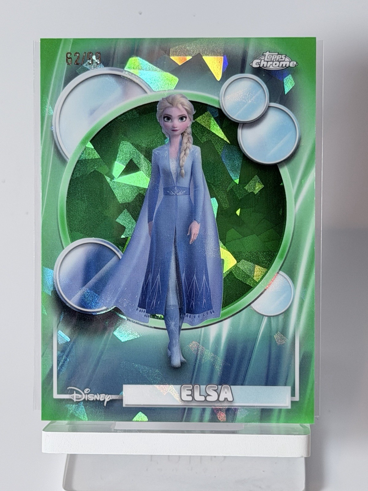 Elsa 2026 Topps Chrome Sapphire Disney Green Refractor 62/99 Frozen II