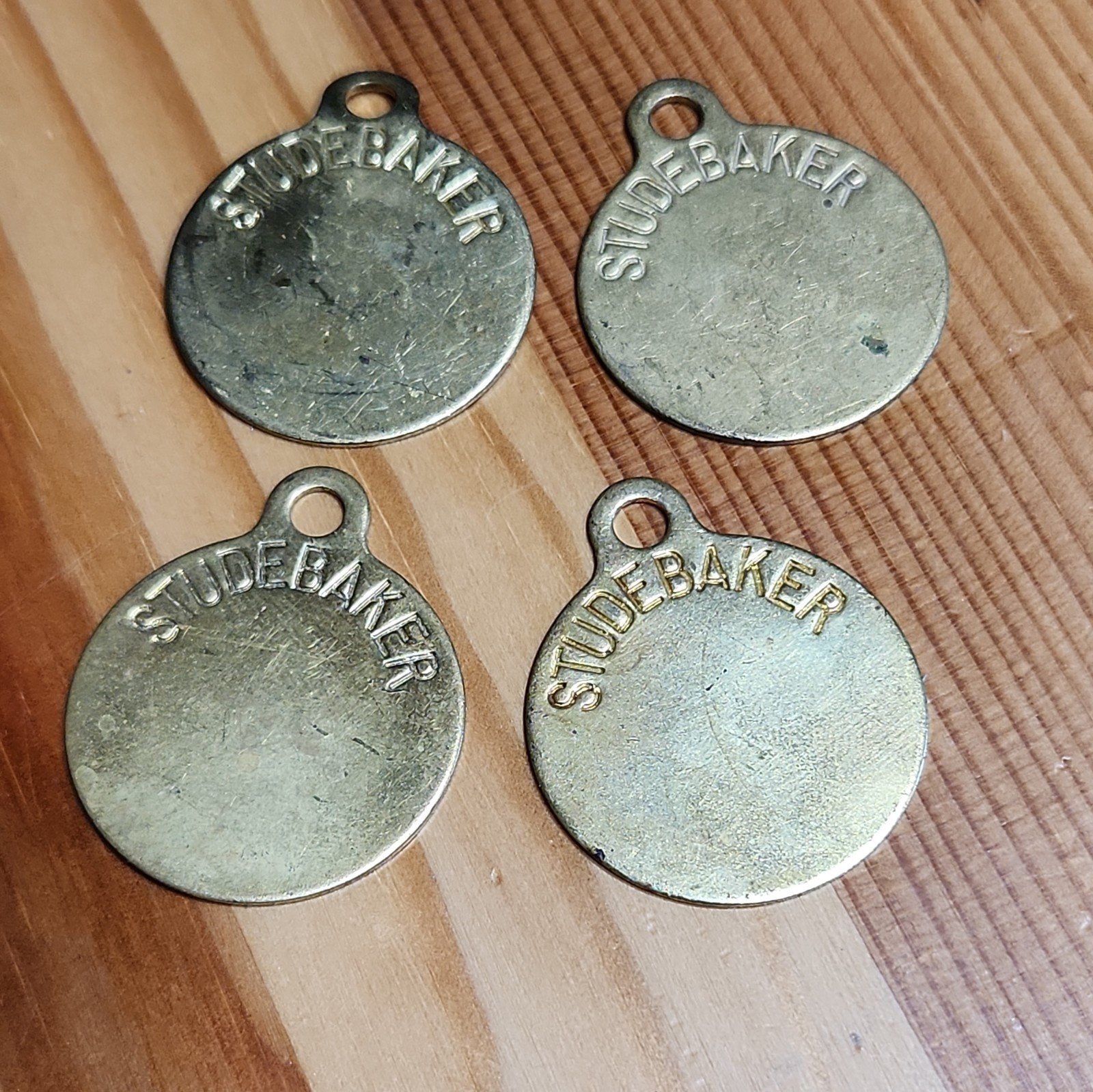 Vintage Studebaker Brass Set of 4 Tool checkout tags