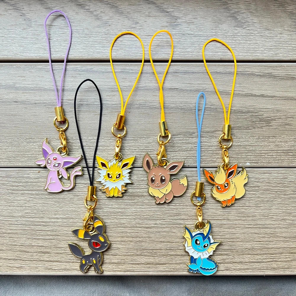 Pokemon Small Metal Keychains 6 Variations Eevee, Espeon, Jolteon, Umbreon +