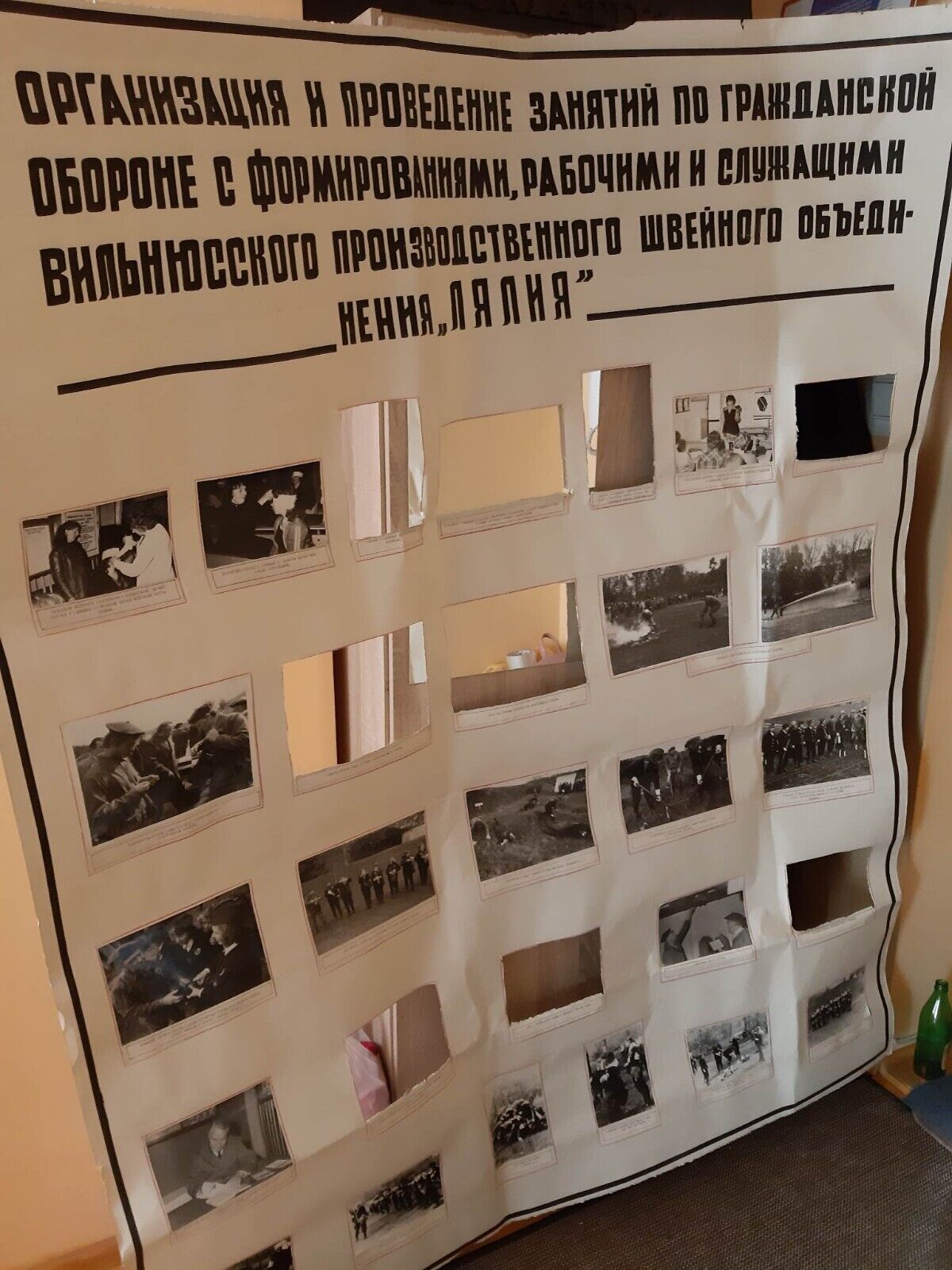 Huge Soviet bunker civil defense poster