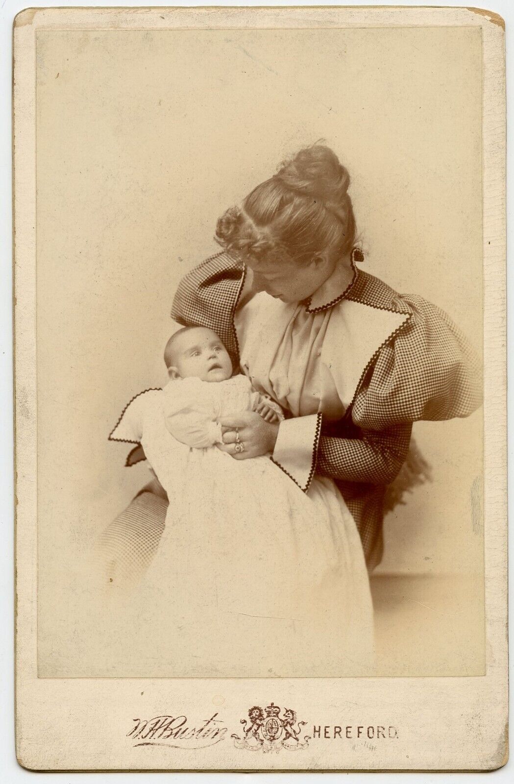 Young Woman and Baby , Vintage Children Photo by Bustin , Hereford UK